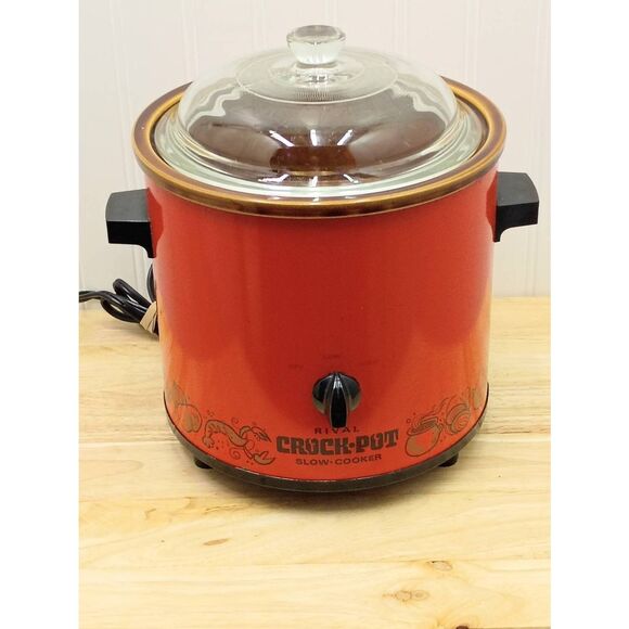 rival Other - Vintage rival crock pot Orange with graphics. Tested and works